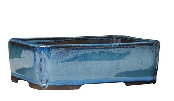 สีฟ้า 30.3cmx21.6cmx10.5cm กระถางบอนไซเคลือบเซรามิก